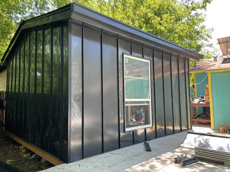 Black standing seam metal wall panels for Metal Roof Installation in Ramapo